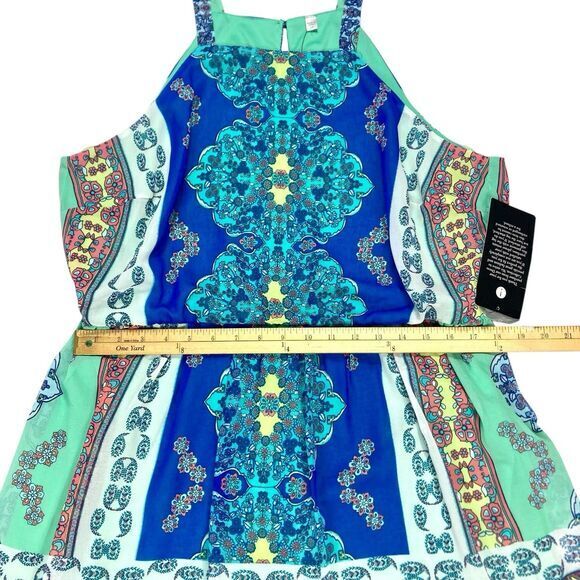 Loralette Dress Womens 2X Green Blue Paisley Print Summer Boho Beach Flowy NEW - Picture 12 of 16